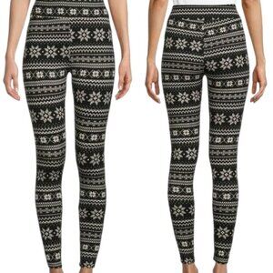 Time and Tru Women’s Soft High Rise Fitted Fair Isle Christmas Leggings